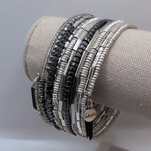 Stella & Dot - Celine Wrap Bracelet - Silver adjustable